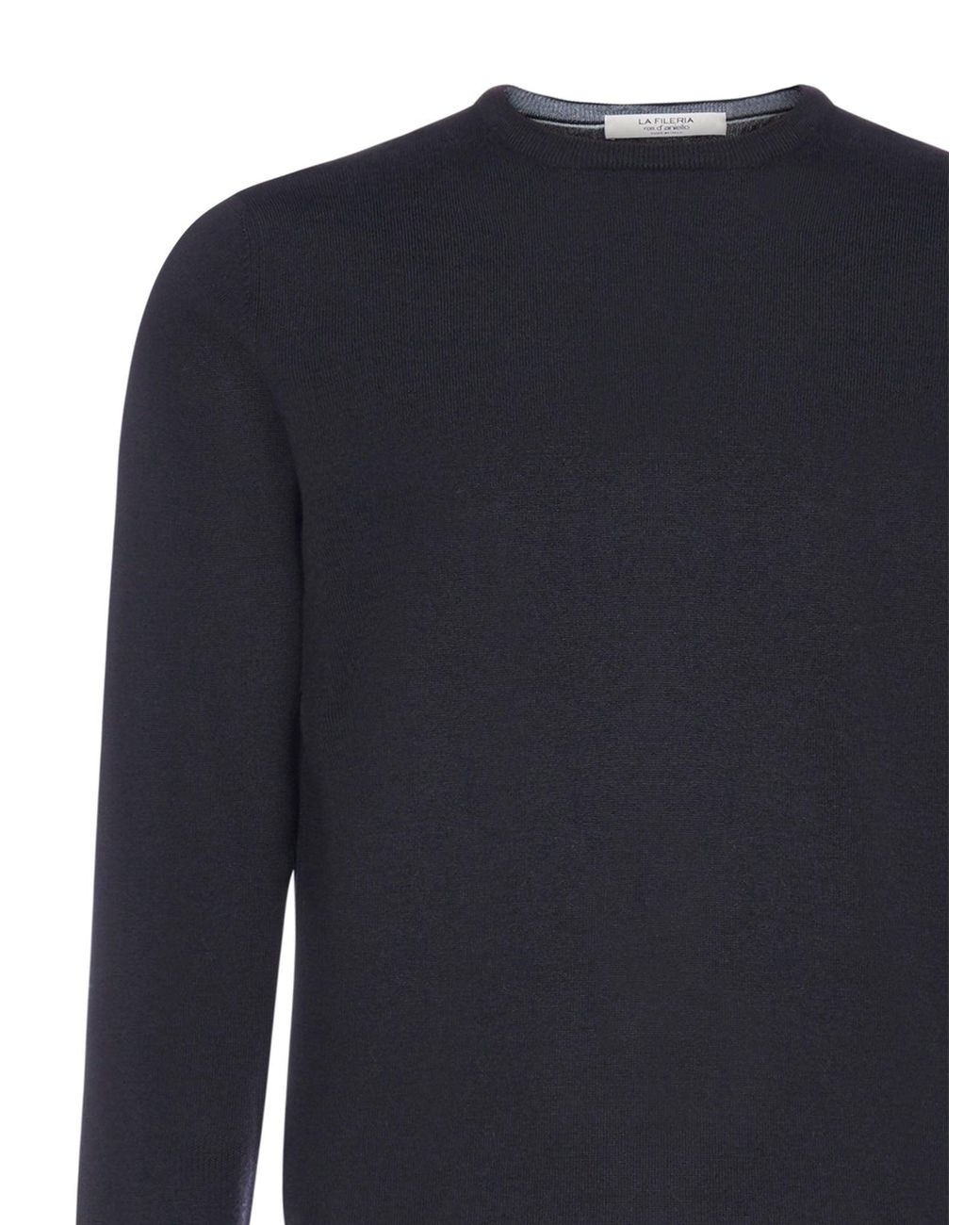 D 40 Blue Wool Crewneck Sweater for men