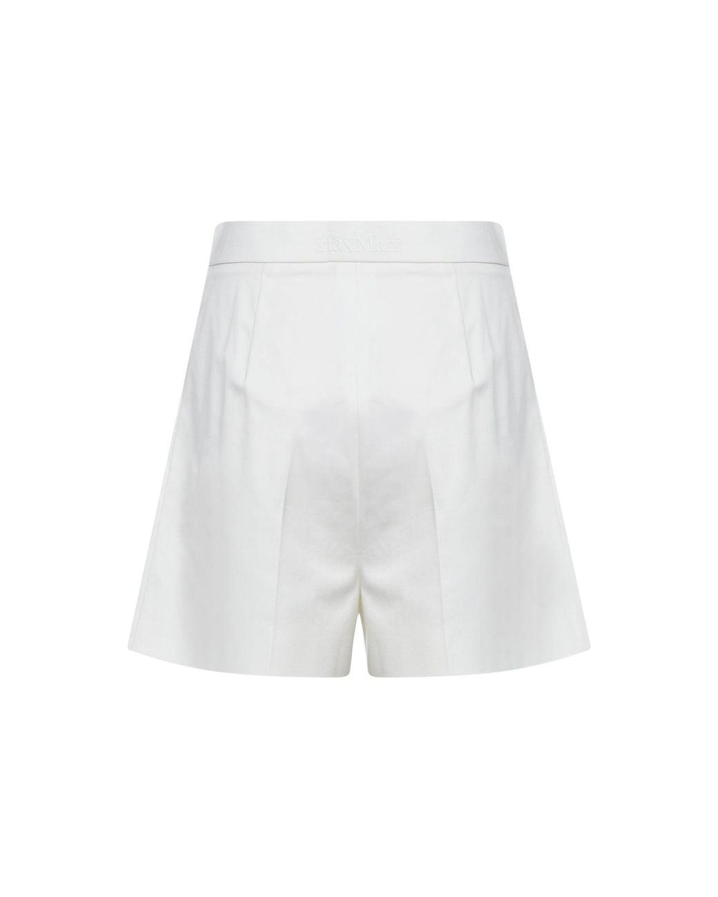 Max Mara White Stretch Cotton Satin Mxmtabacco Shorts