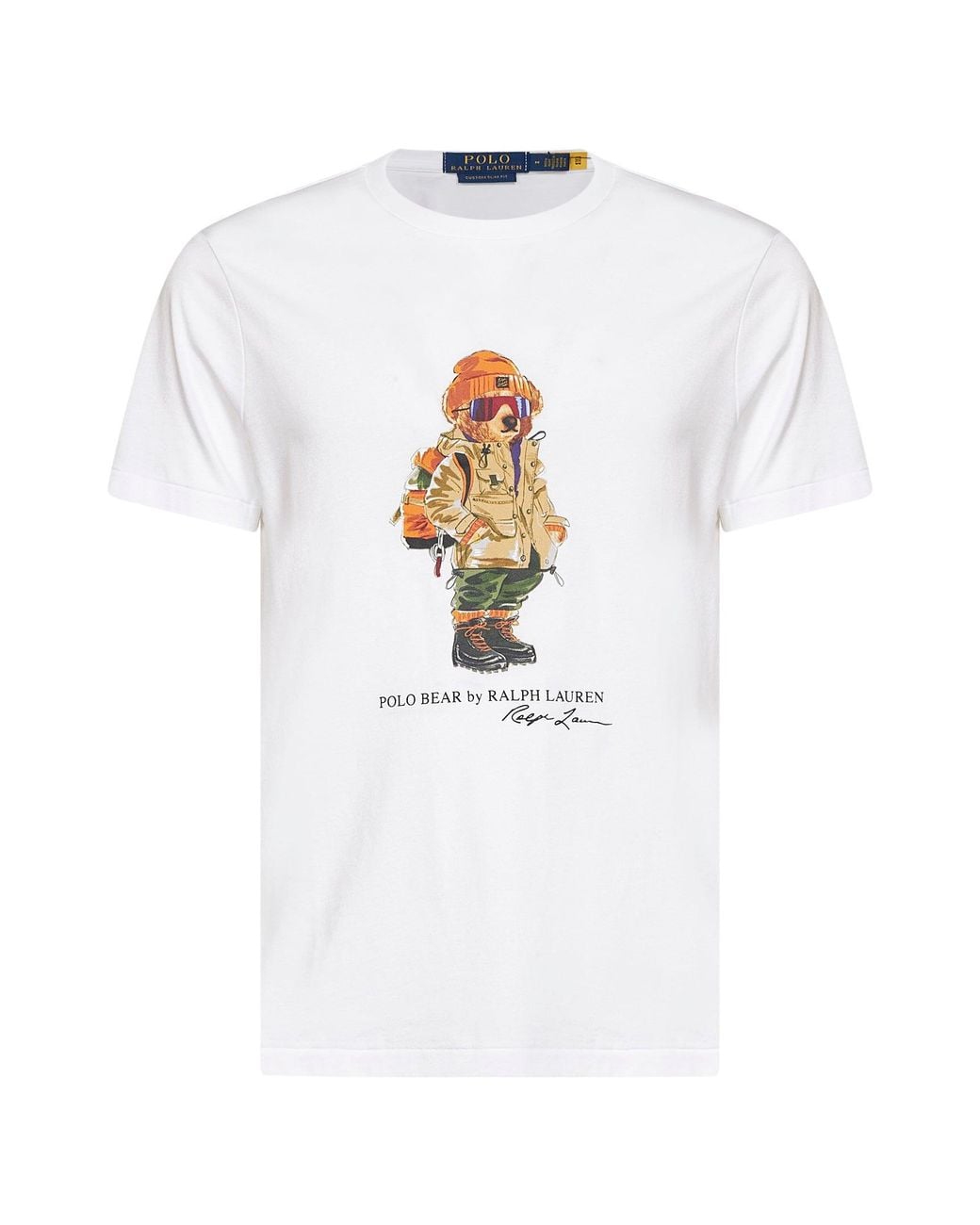 Polo Ralph Lauren White Cotton Jersey Custom Slim-Fit Polo Bear T-Shirt for men