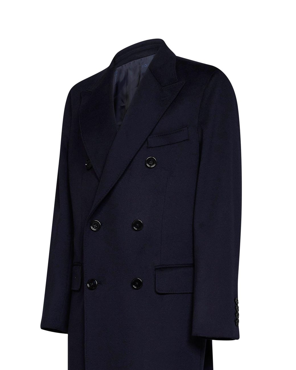 Dolce & Gabbana Blue Midnight Virgin Wool Long Double-Breasted Coat for men