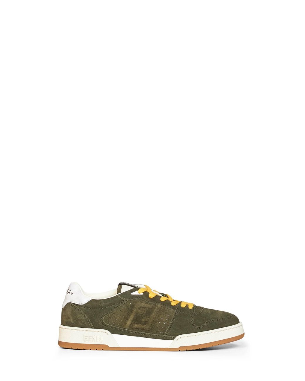Fendi Green Moss Suede Match Low-Top Sneakers for men