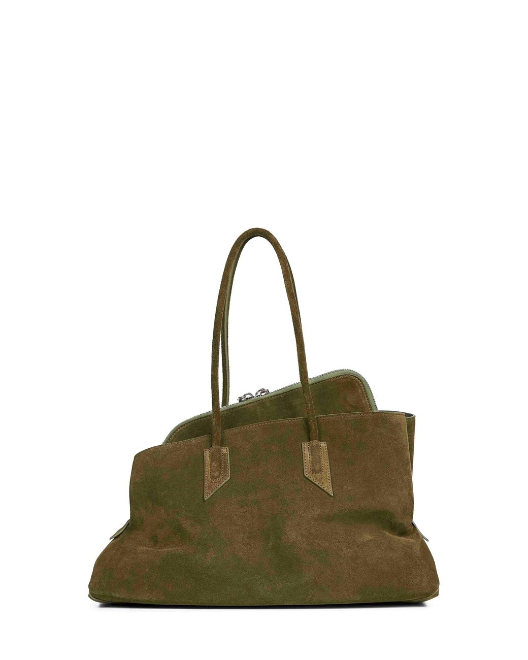 The Attico Green Khaki "La Passeggiata Medium" Top Handle Bag