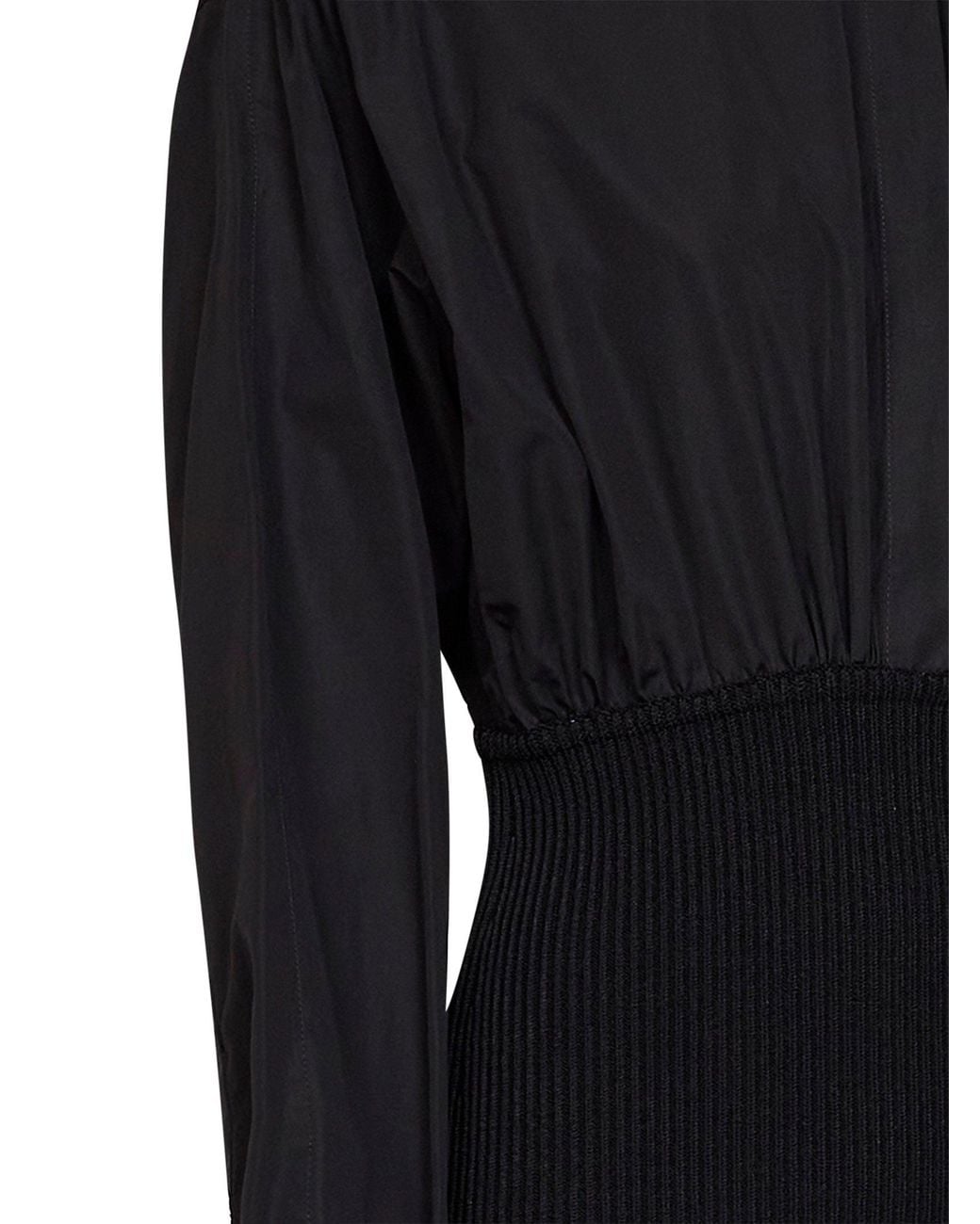 Alaïa Black Cotton Poplin Shirt With Ribbed Waist