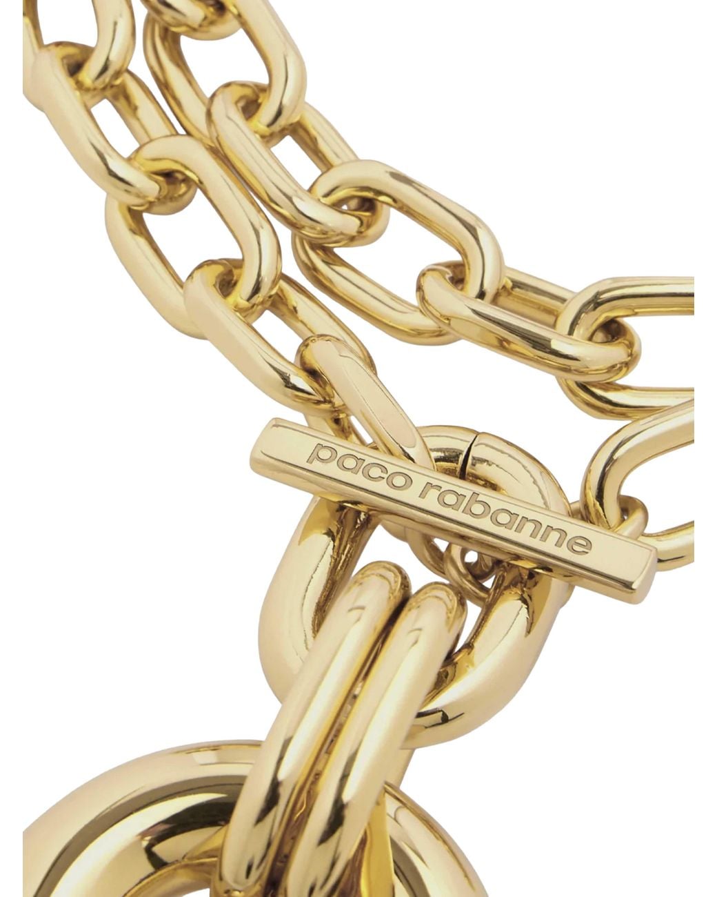 Rabanne Metallic Double Xl Link Necklace With Pendant