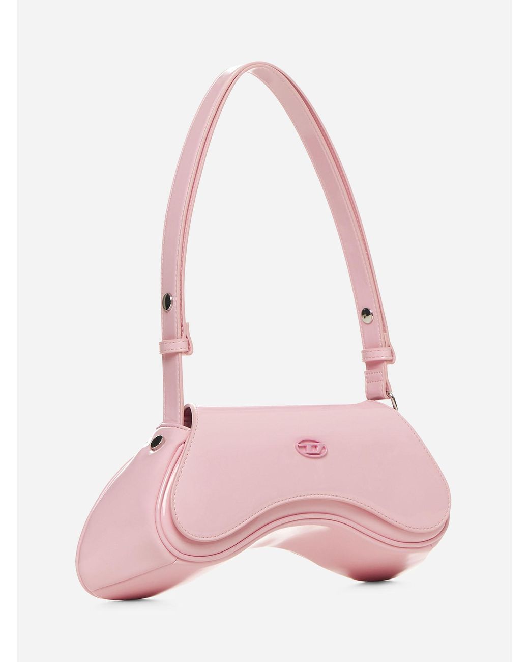 ★DIESEL★ Play Crossbody Tote Bag Pink X10221P6255T4192 X10 Women's Play-Crossbody bag in glossy PU | Pink | Diesel