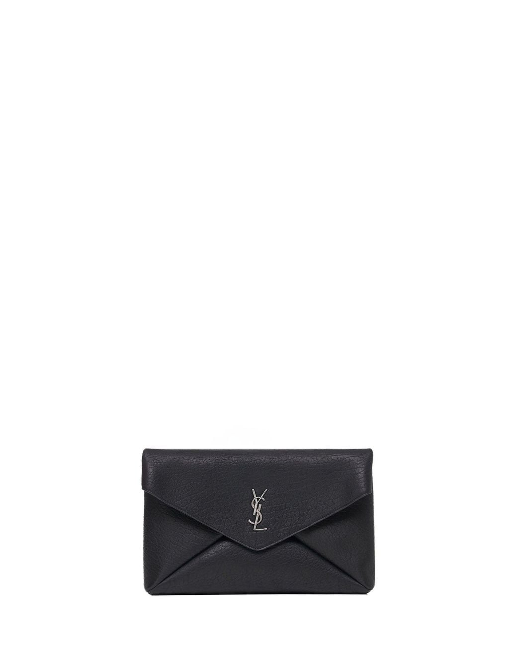 Saint Laurent White Ysl Large Pouch for men