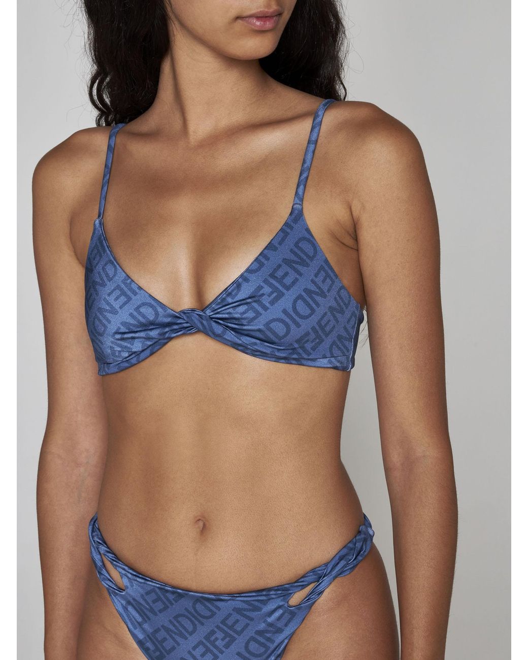 Fendi Mirror Print Bikini in Blue | Lyst UK