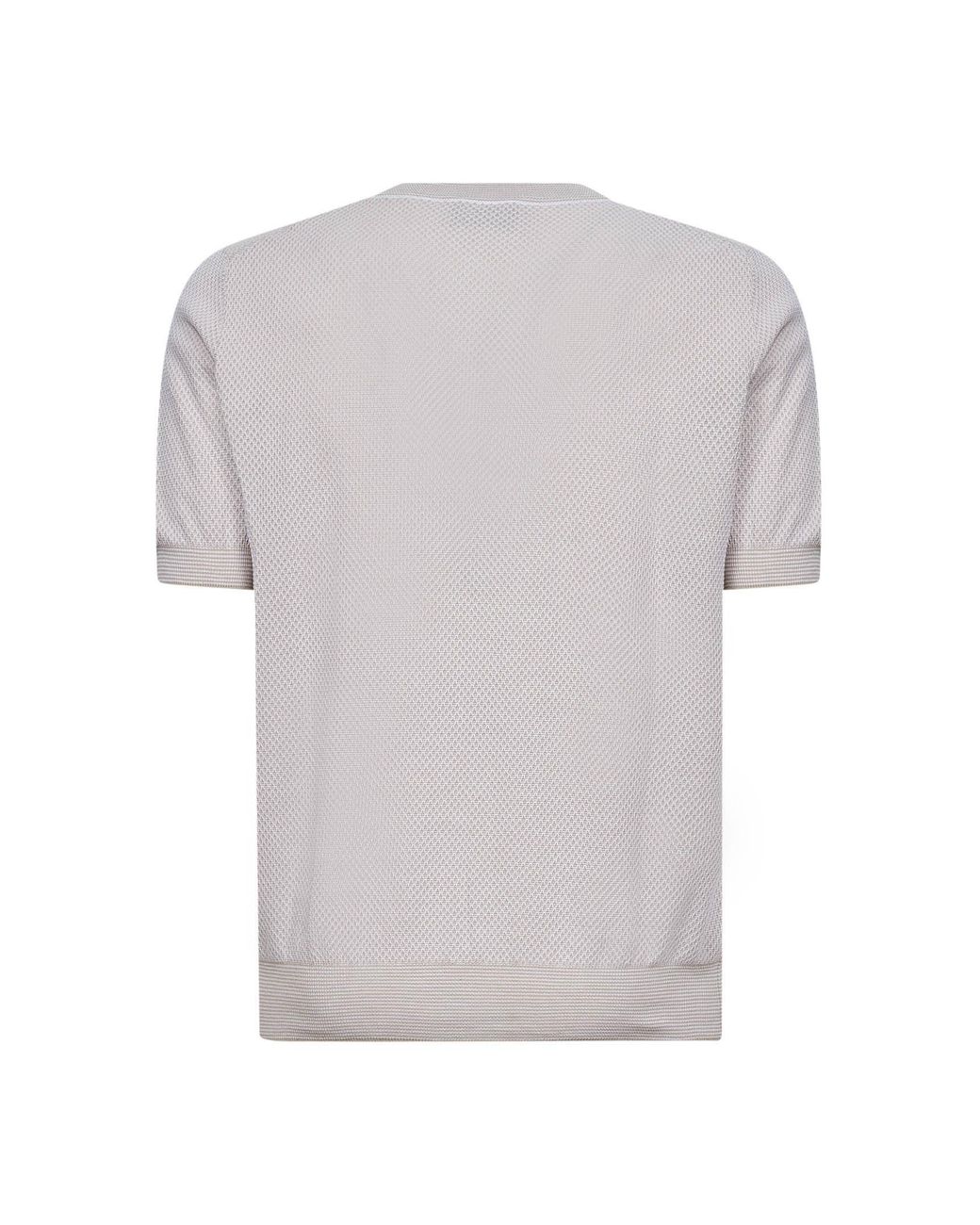 D 40 Gray Jacquard Cotton Knit Crewneck Sweater for men