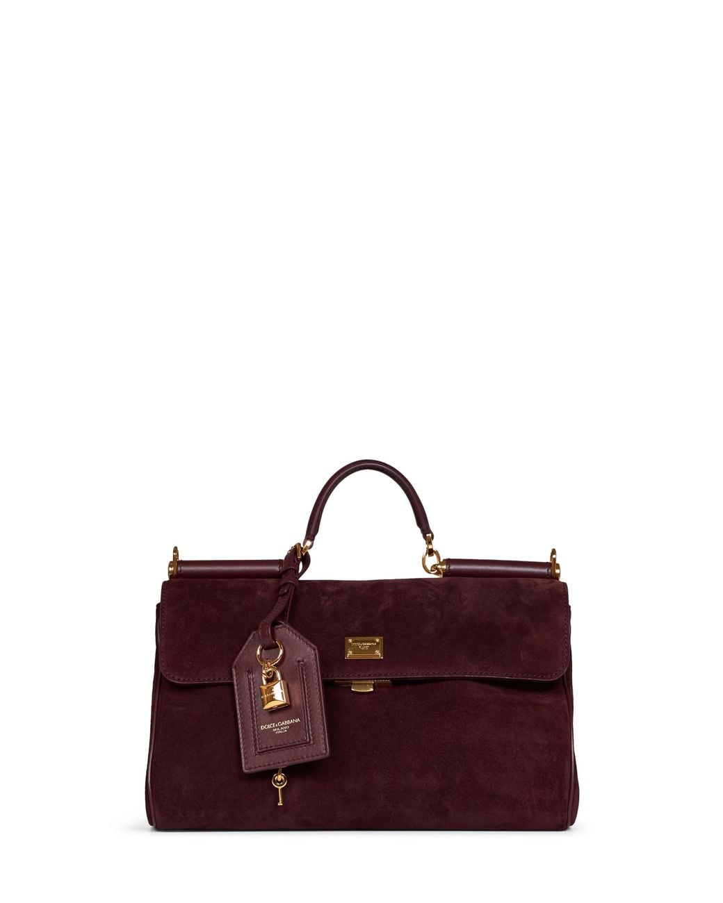 Dolce & Gabbana Purple Burgundy My Sicily Medium Handbag