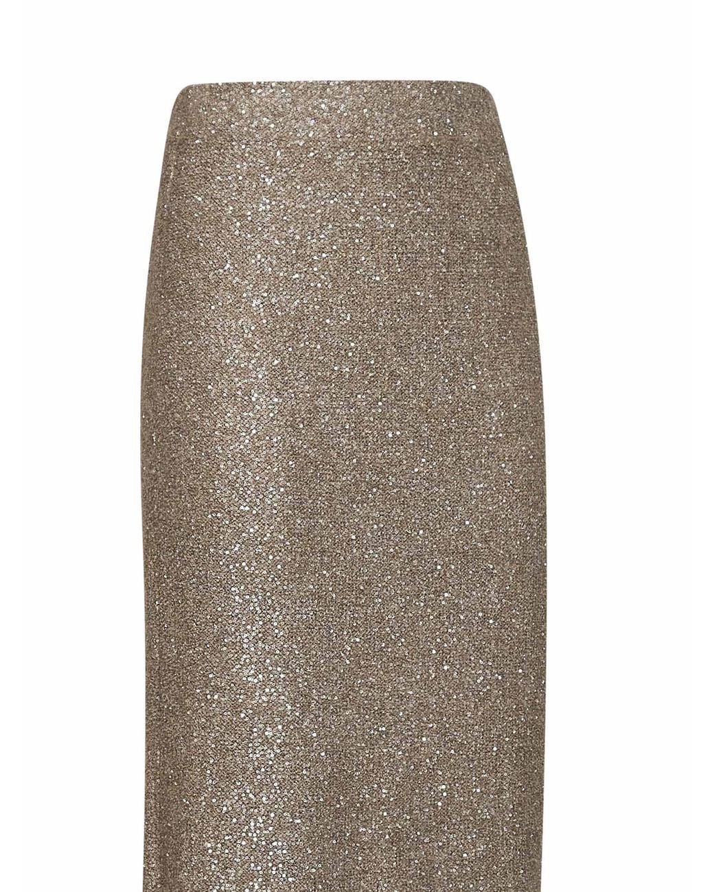 Brunello Cucinelli Gray Light Mohair-Blend Knit Dazzling Texture Long Skirt