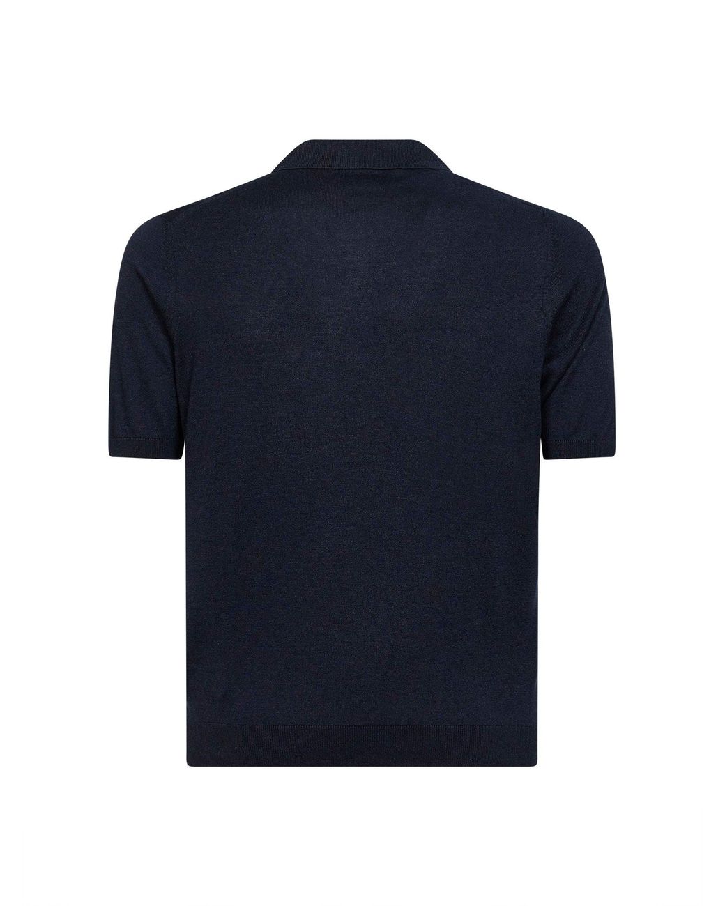 Tagliatore Blue Silk Knit Polo Shirt for men