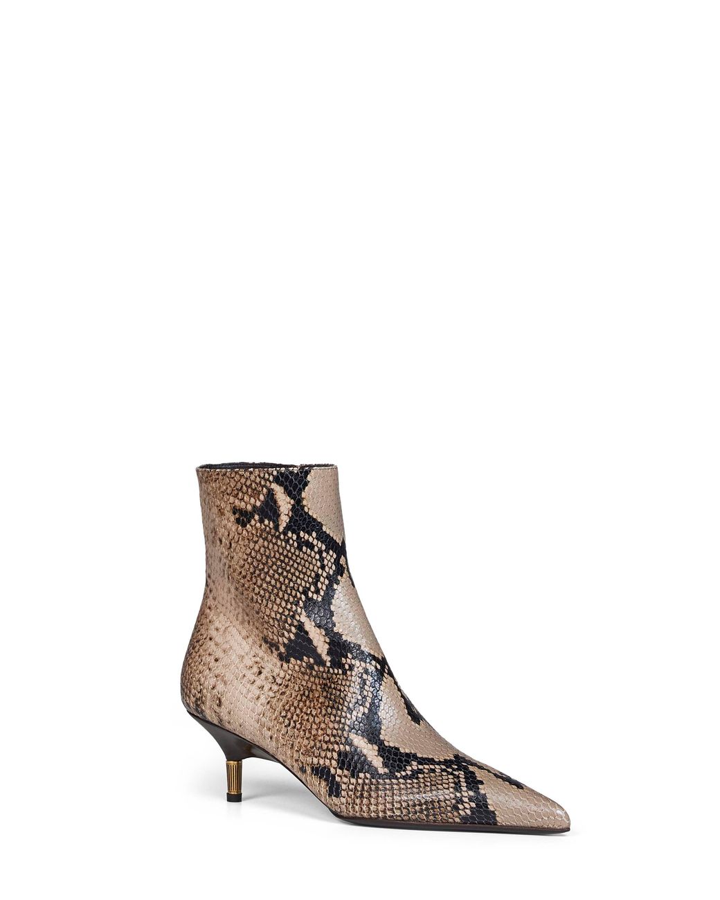 Khaite White Ankle Boots Bella Taupe Python-Embossed Leather Calf