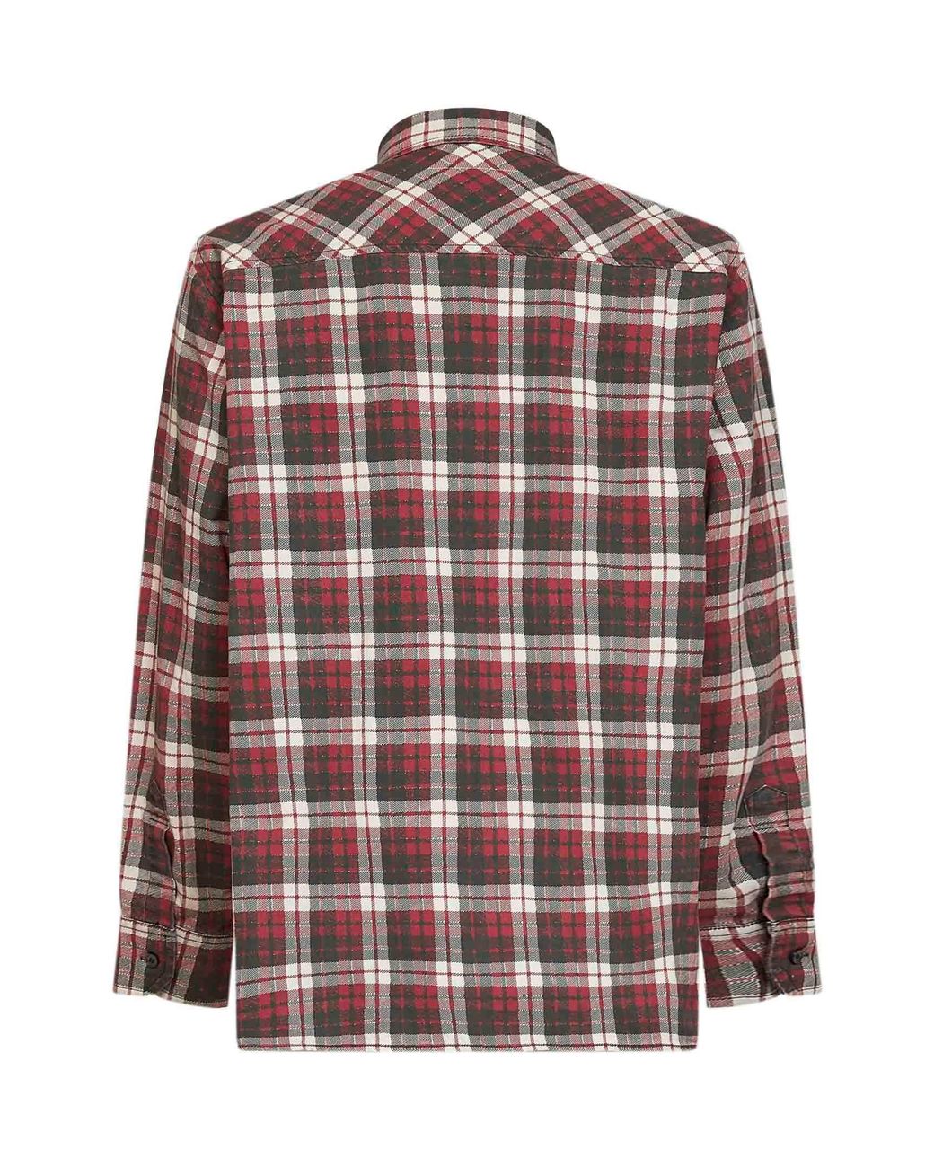 MM6 by Maison Margiela Red Check Cotton Shirt With Numeric Graphic for men