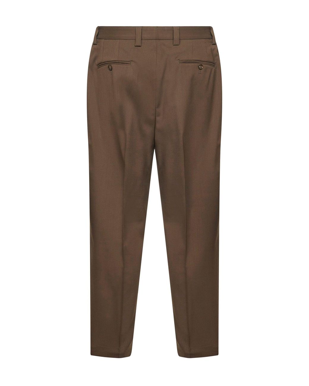 D 40 Brown Biscuit Wool Blend Twill Portofino Trousers for men