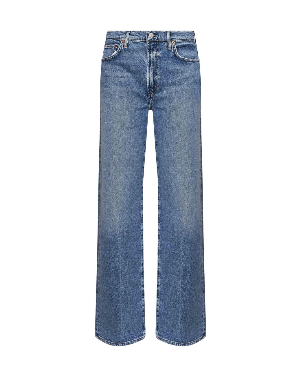 Agolde Blue Light Stretch Denim Harper Straight Jeans