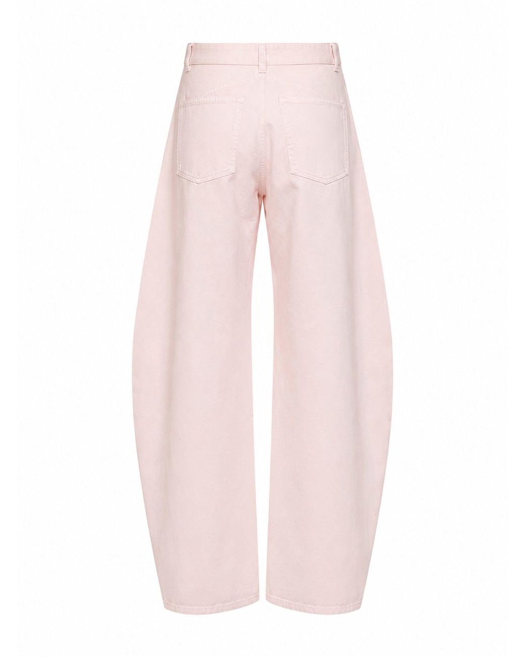 Alaïa Pink Dyed Cotton Denim Low-Rise Round Jeans