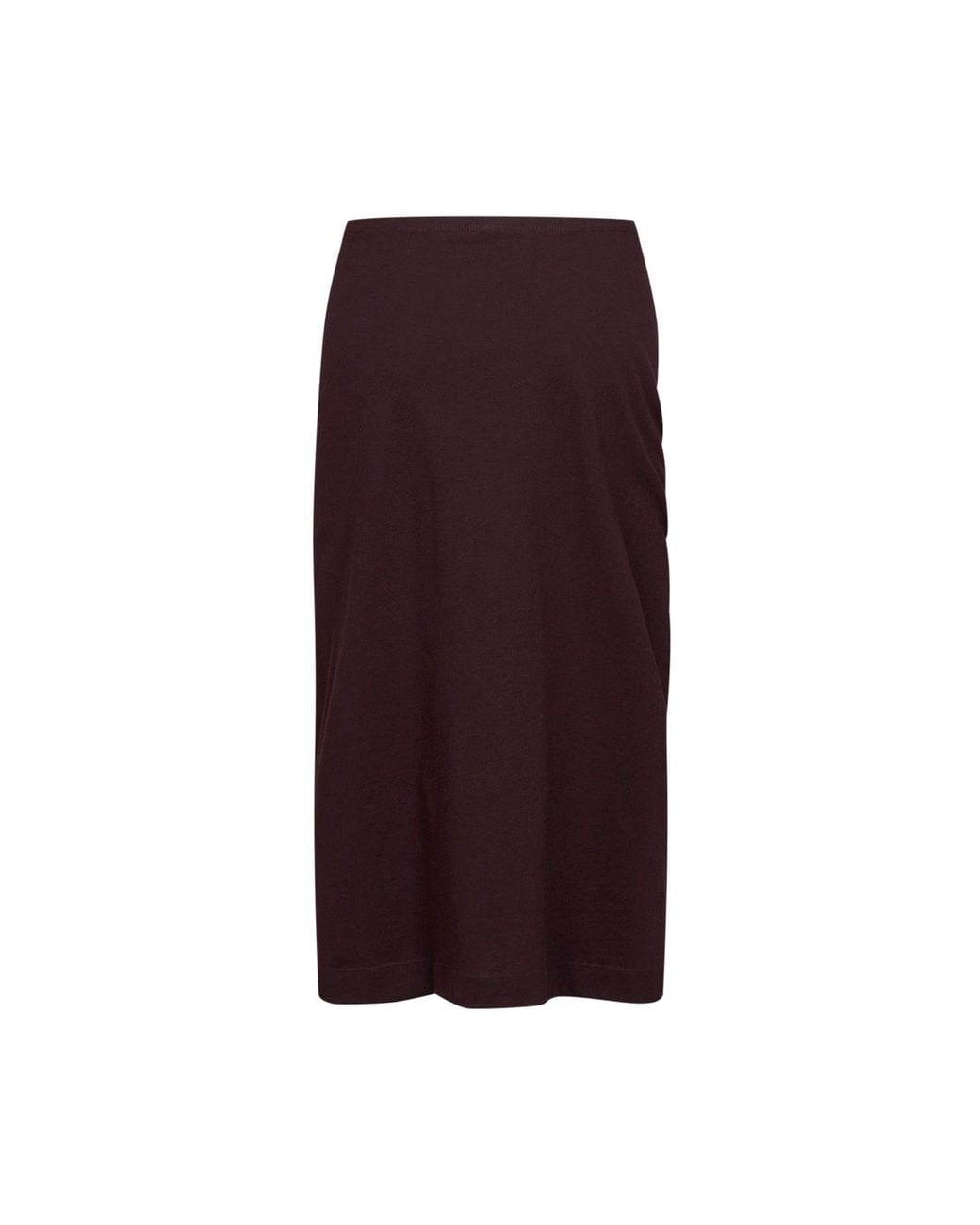 Dries Van Noten Purple Burgundy Cotton Jersey Hemellana Twisted Midi Skirt