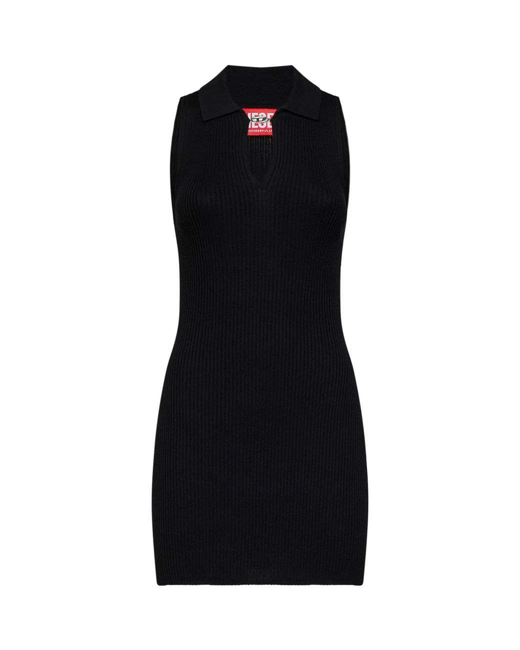 DIESEL Black Ribbed Knit M-Lilma Mini Dress