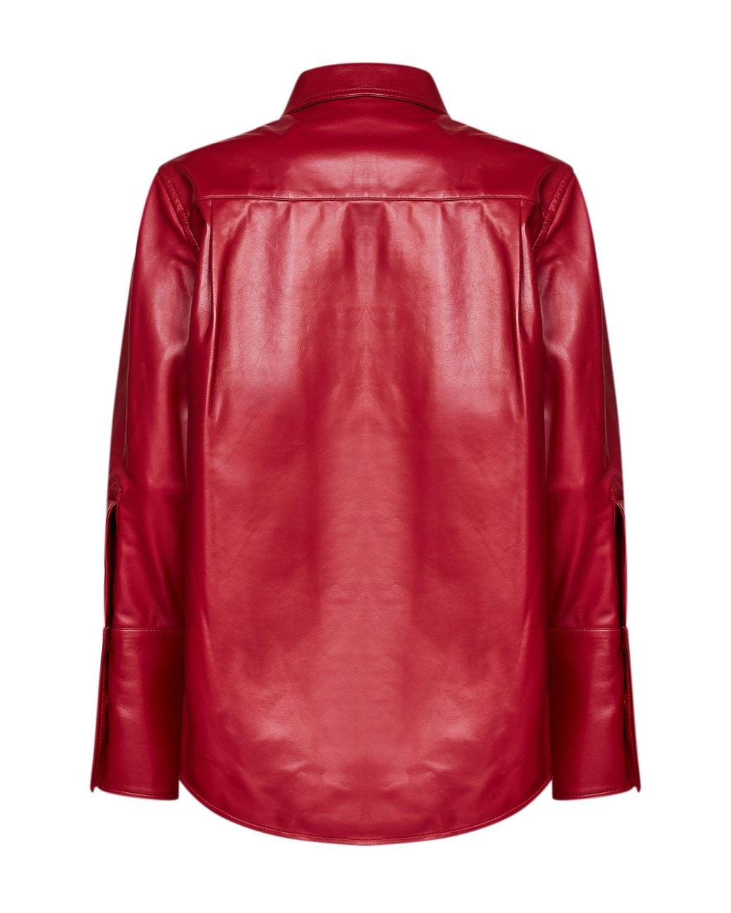 Co. Red Cherry Leather Stand Llar Shirt