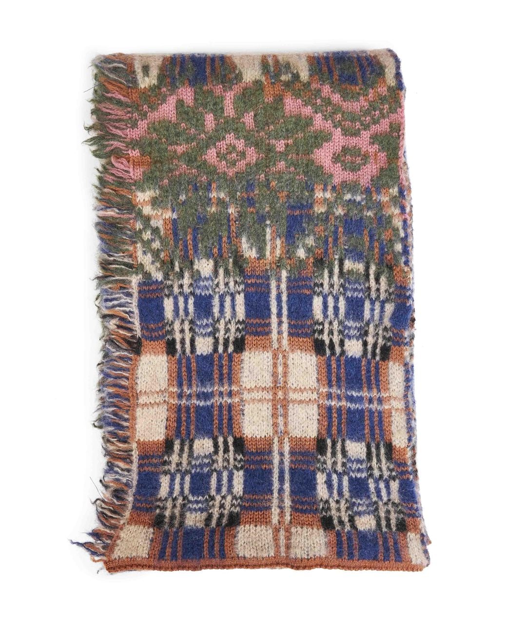 Dries Van Noten Gray Patchwork Wool And Alpaca Blend Scarf