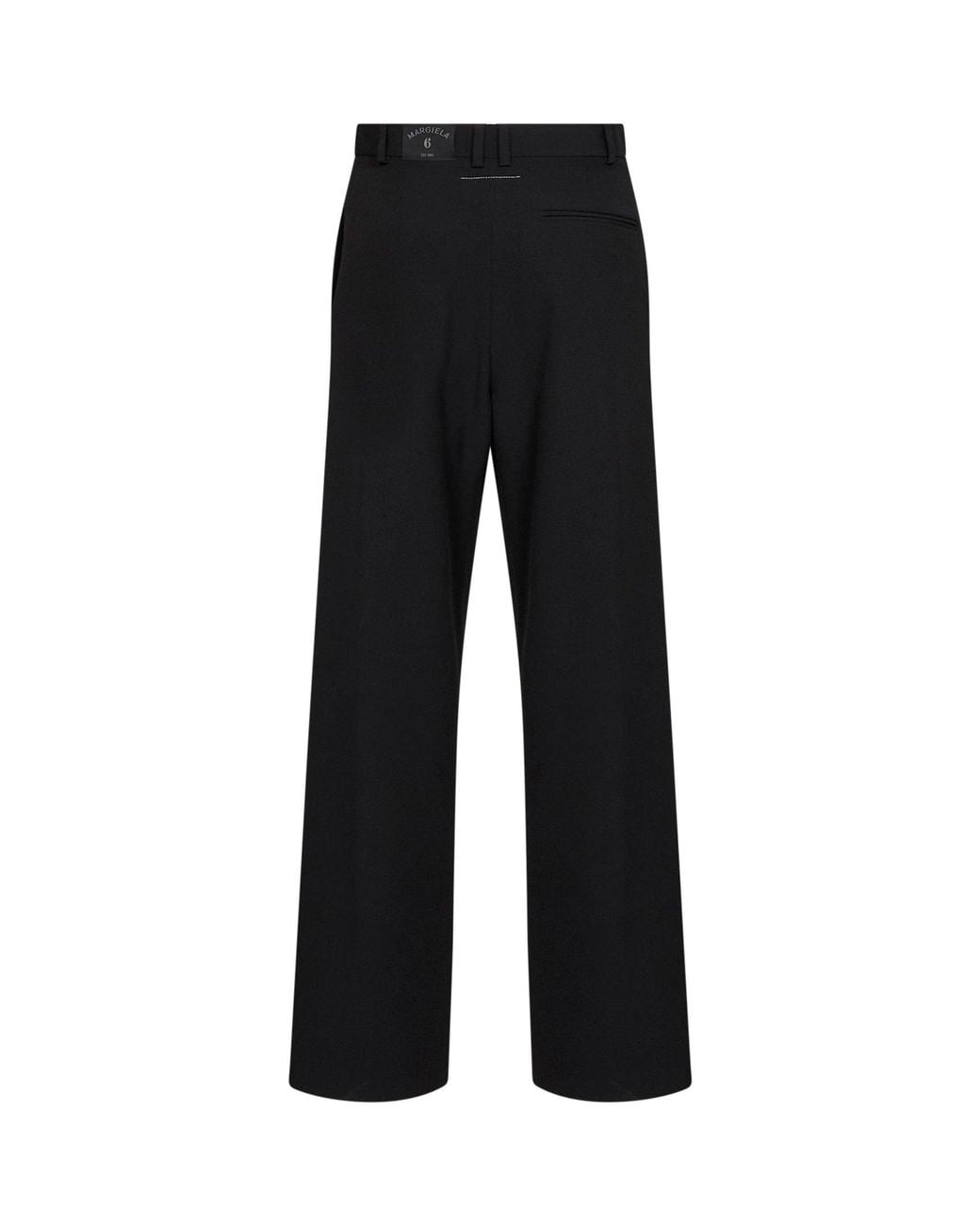 MM6 by Maison Margiela Black Wool Blend Pleated Trousers