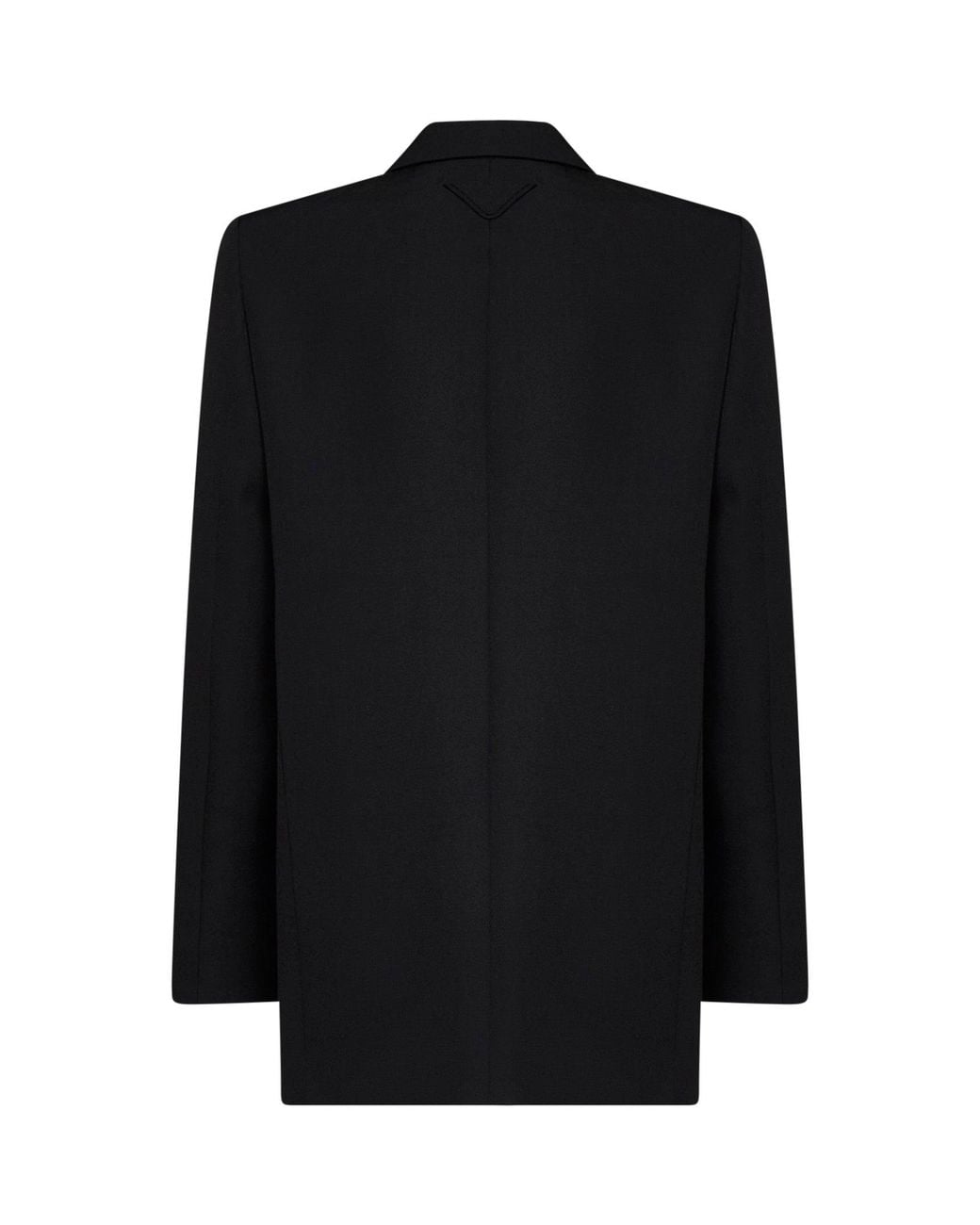 Prada Abbigliamento Black Compact Gabardine Single-Breasted Blazer
