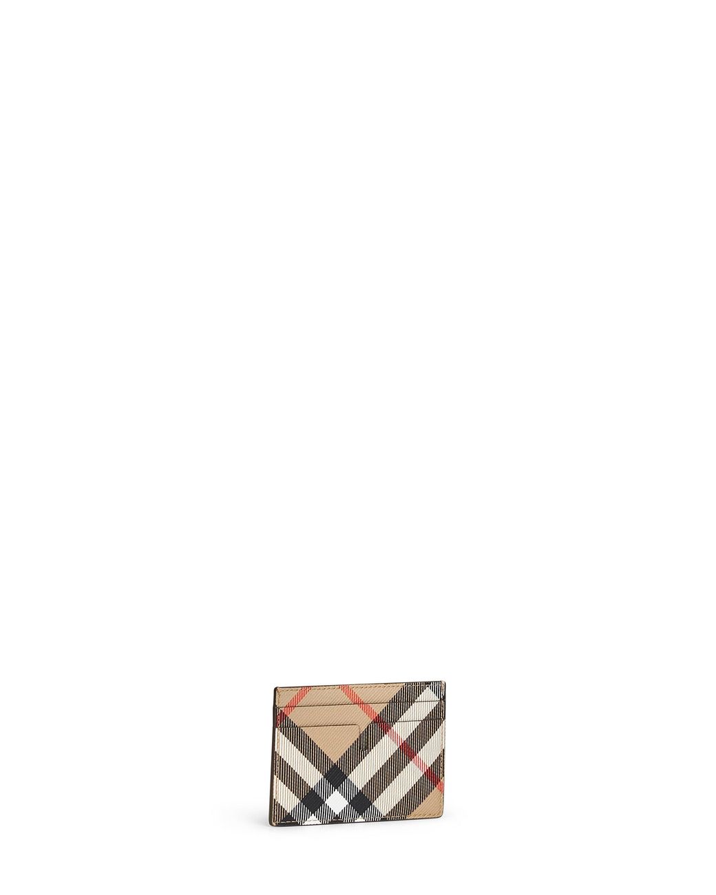 Burberry White Sand Check Credit Card Holder for men