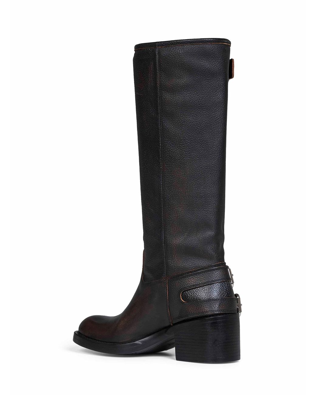 Chloé Black Grained Brushed Leather Dakota Biker Boots