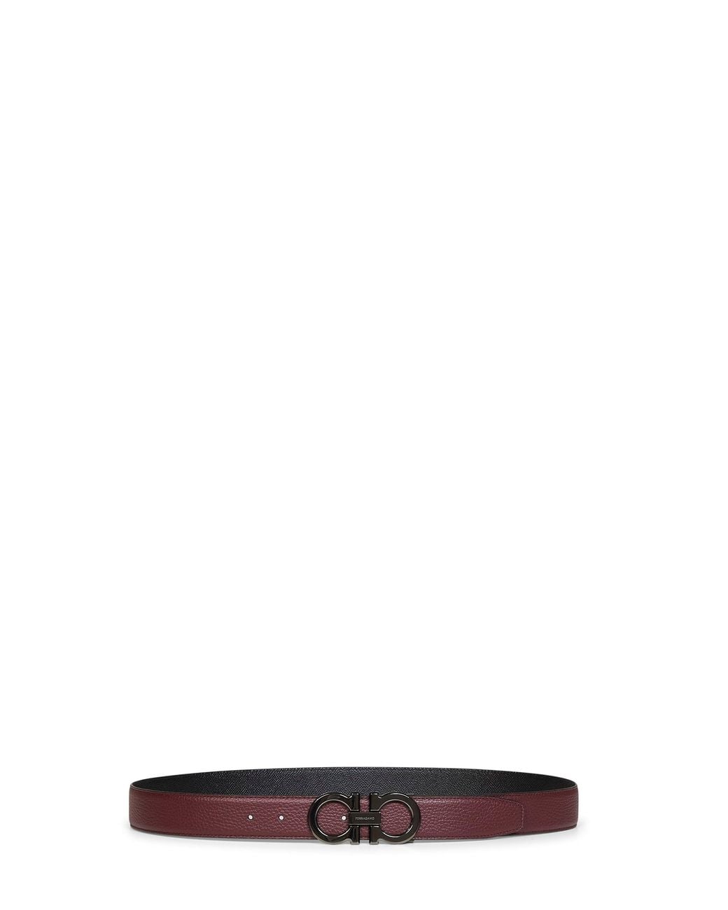 Ferragamo White Two-Tone Gancini Reversible Belt for men