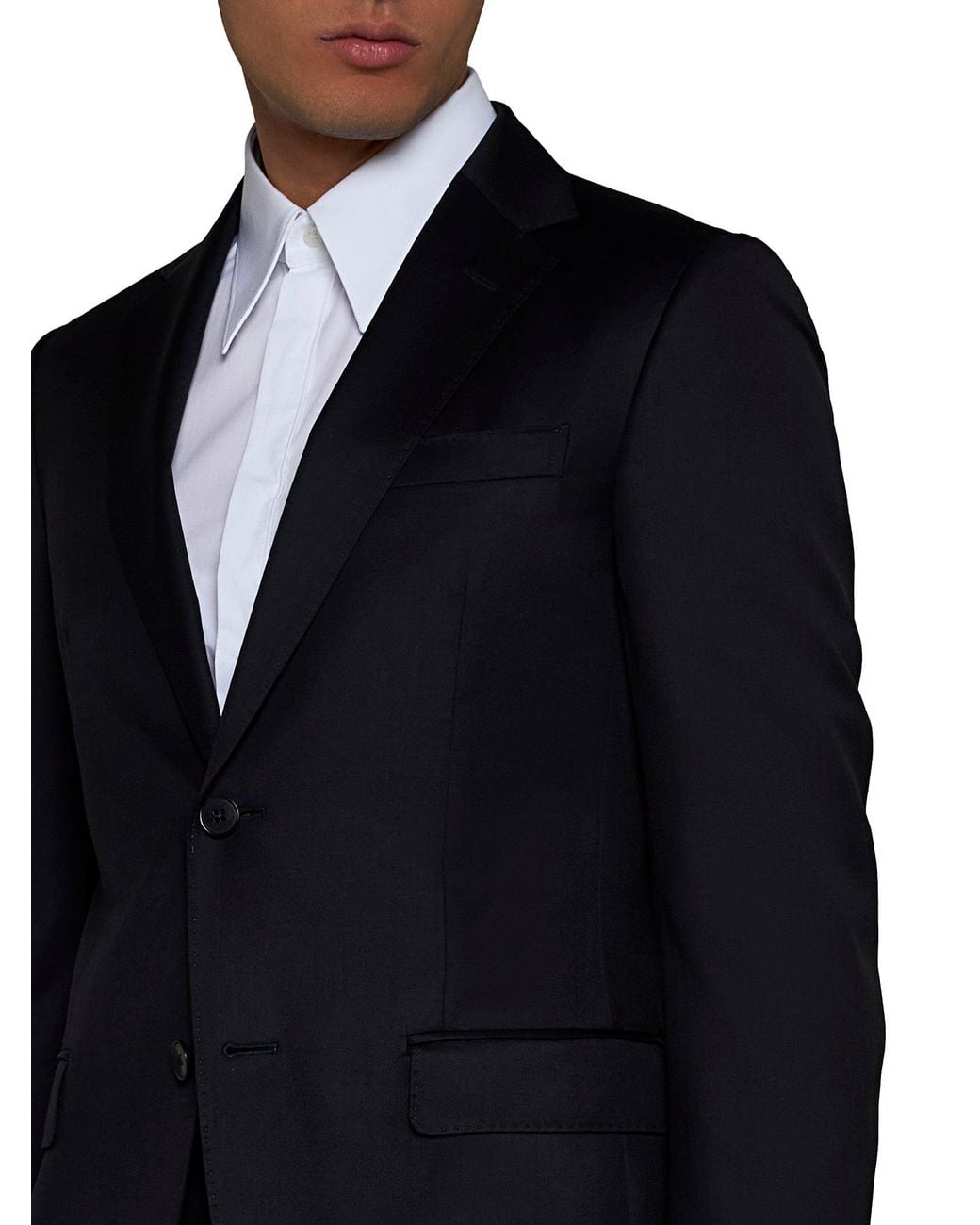 Zegna Black Wool And Mohair Single-Breasted Suit for men