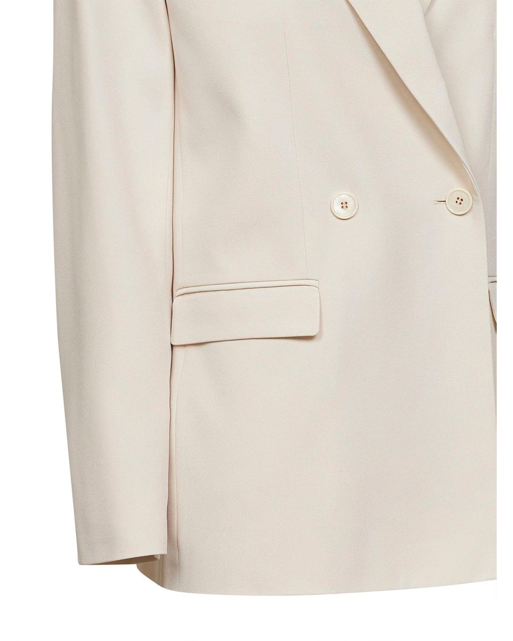 Isabel Marant White Ecru Fluid Crepe Calie Double-Breasted Blazer