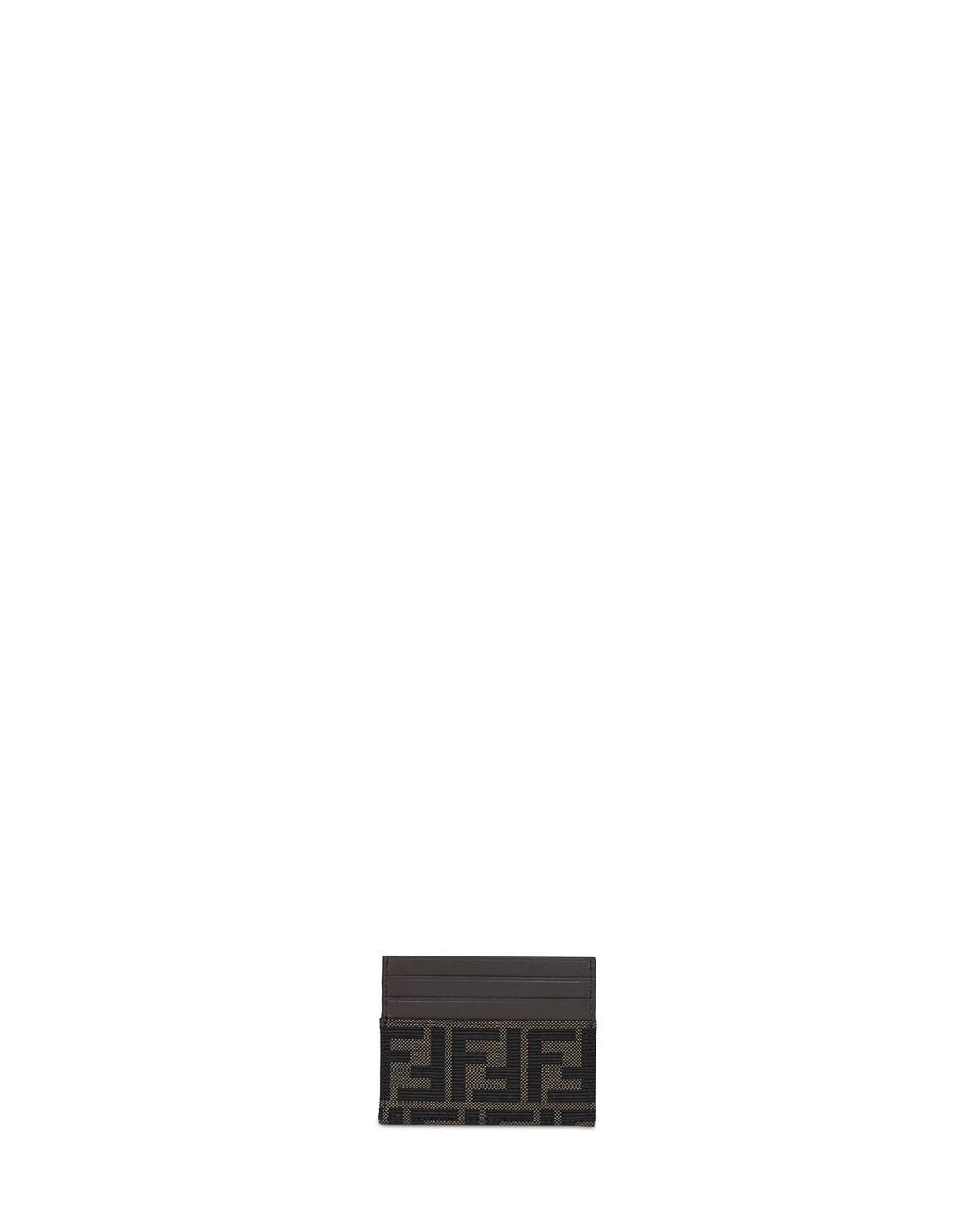 Fendi White Tobacco Ff Jacquard Card Holder for men