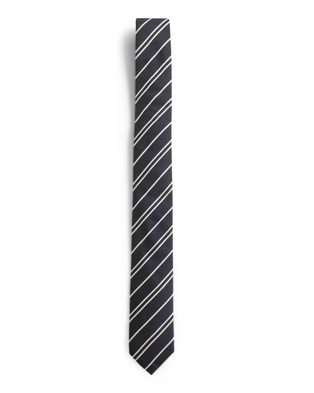 Dolce & Gabbana White Striped Jacquard Silk Martini Tie for men