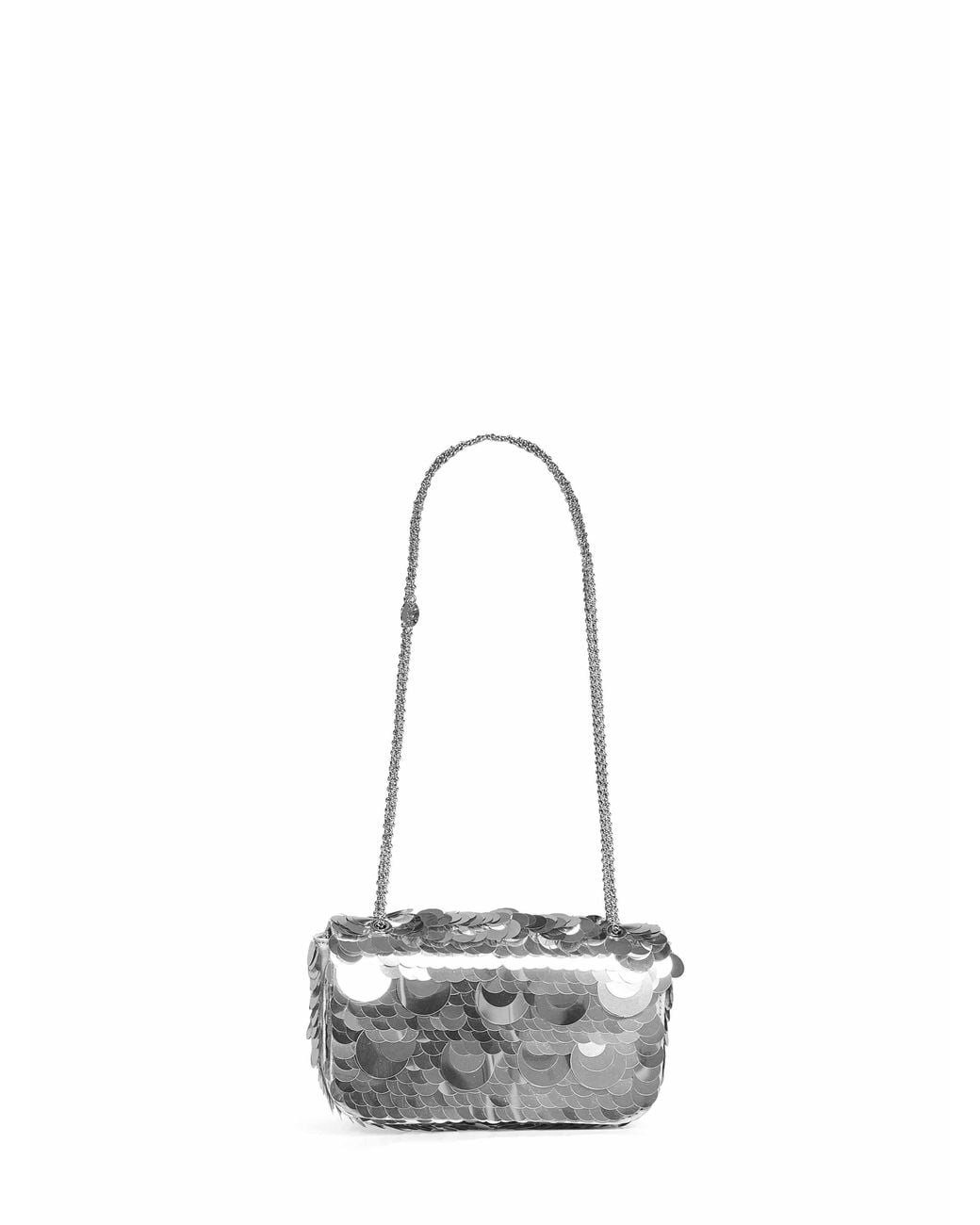 Rabanne White Small Sparkle Baguette Bag Shoulder Bag