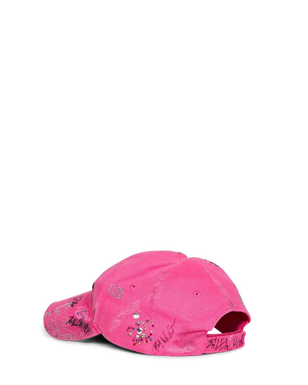 Balenciaga Pink Cotton Drill Upcycled Baseball Cap