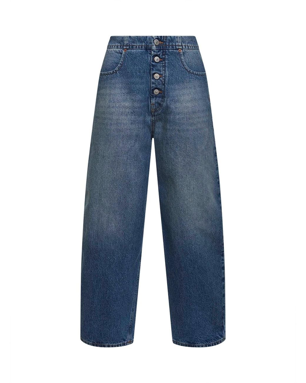 MM6 by Maison Margiela Blue Washed Denim Straight-Leg Jeans