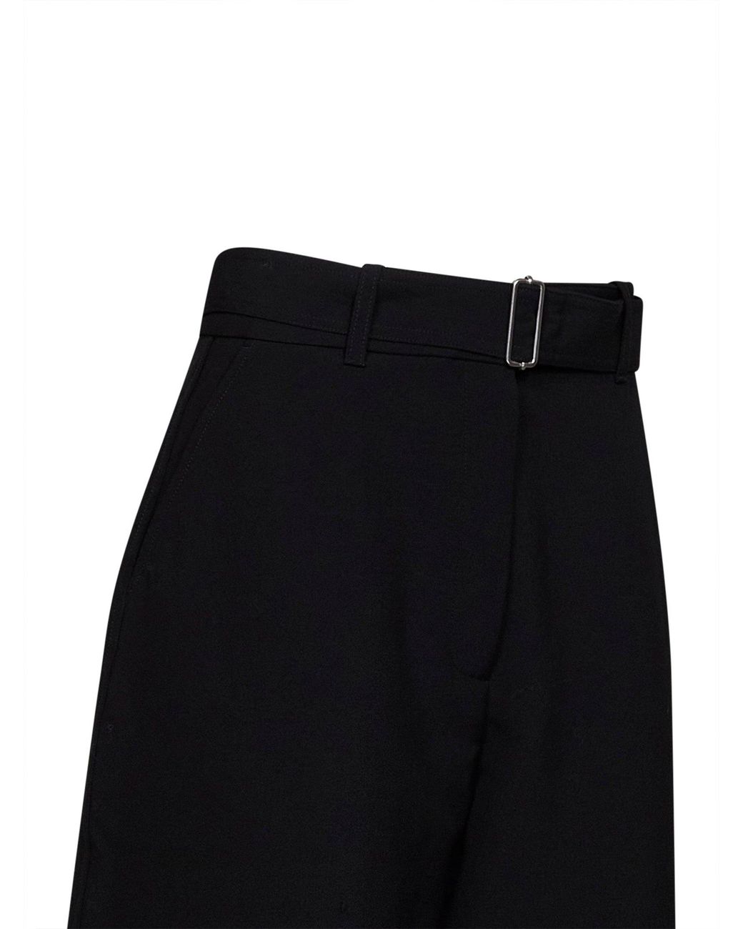 Studio Nicholson Black Wool-Blend Chatto Curved-Leg Belted Trousers