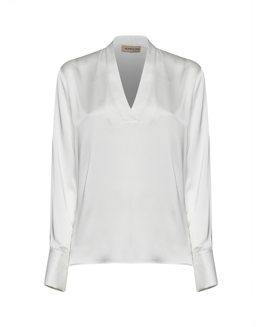 Blanca Vita White Diamond Envers Satin Begma Blouse