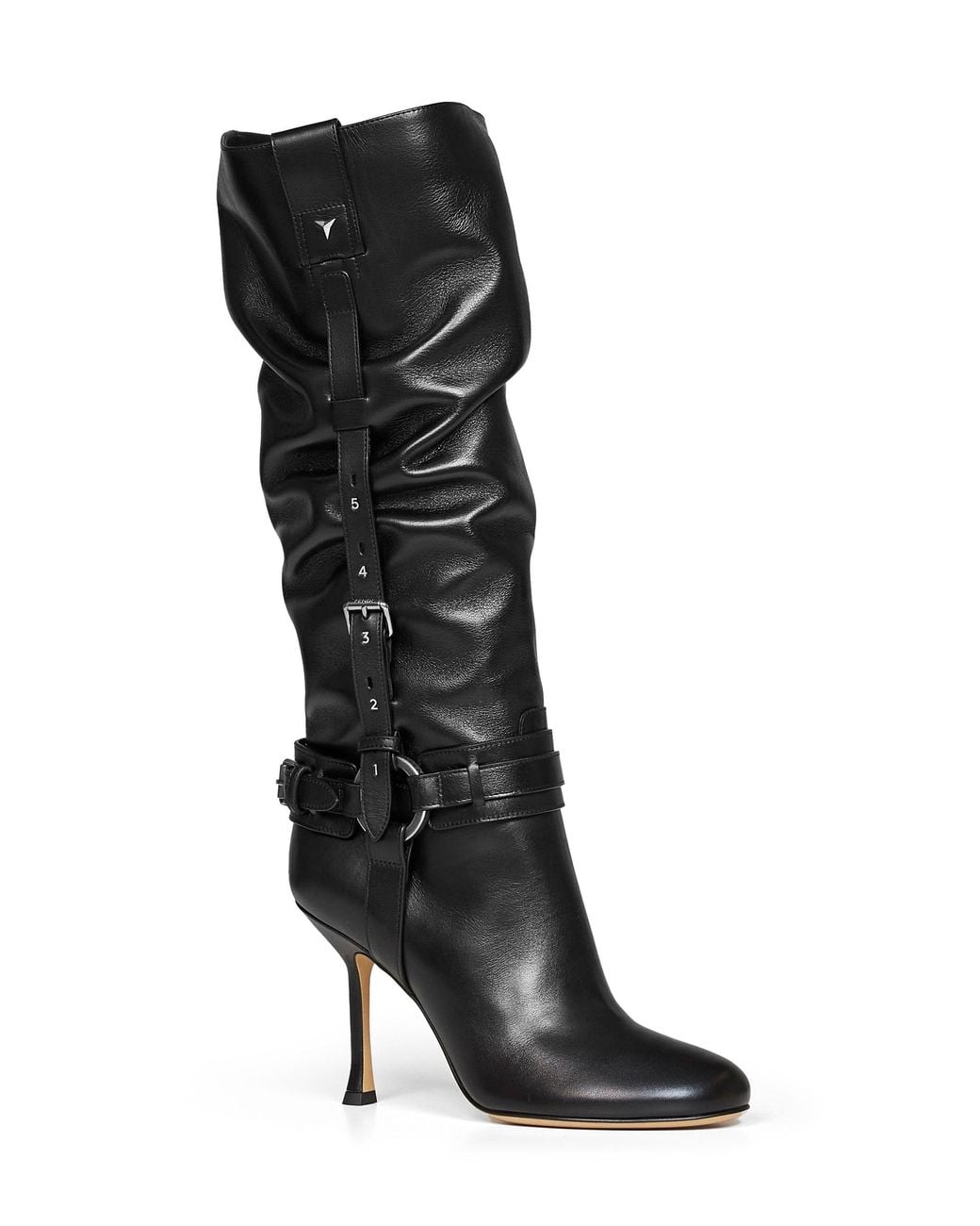 Fendi Black Leather Count Draped Boots