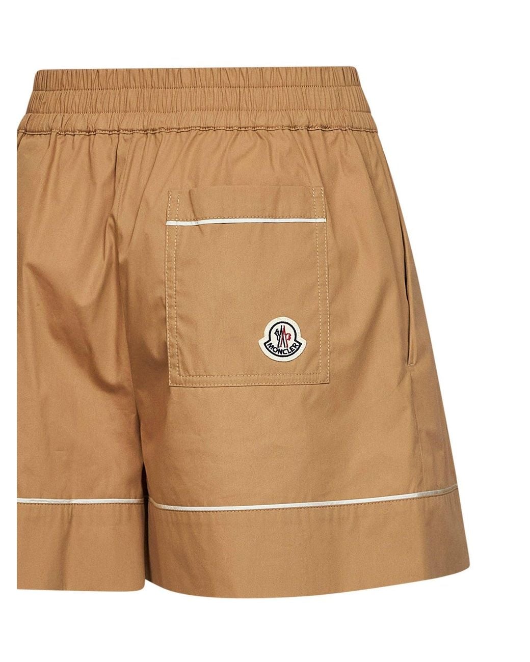 Moncler Natural Cotton Blend Tailored Shorts