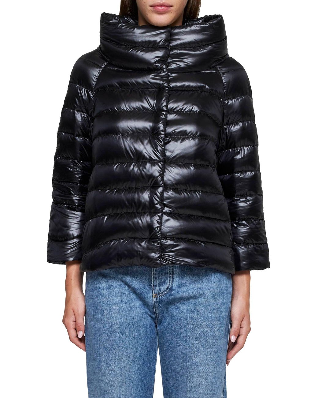 Herno Icons Black Short Sofia Quilted And Padded Nylon Down Jacket<Br