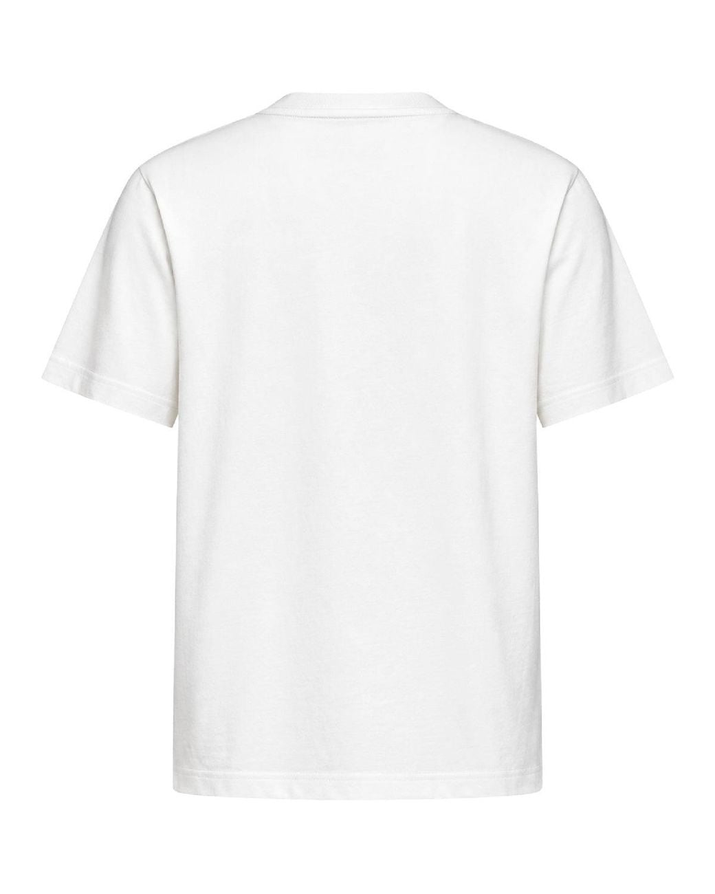 Burberry White Chalk Cotton T-Shirt With Knight Check for men