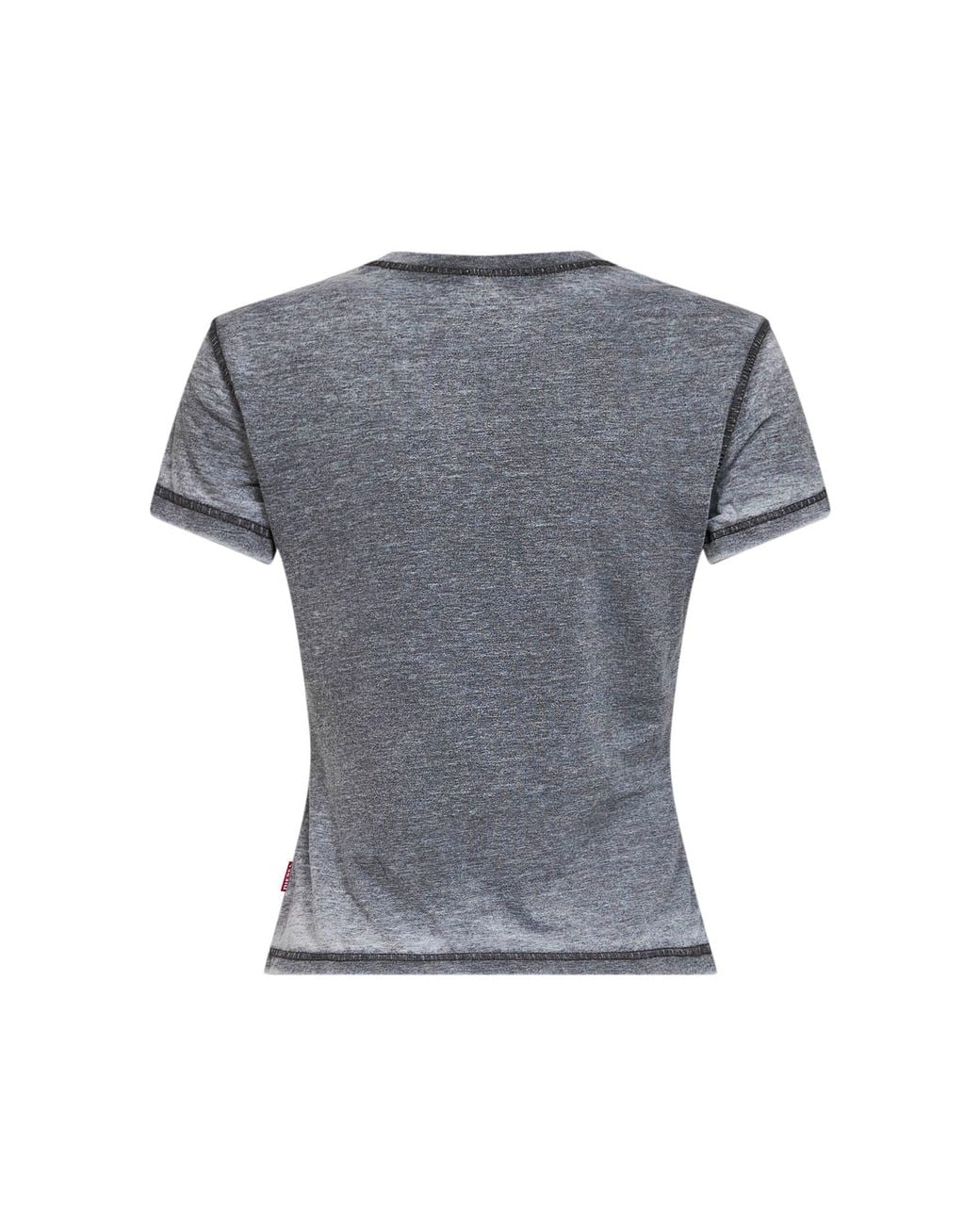 DIESEL Gray Rhinestone-Embellished Jersey T-Ila-Aa1 T-Shirt