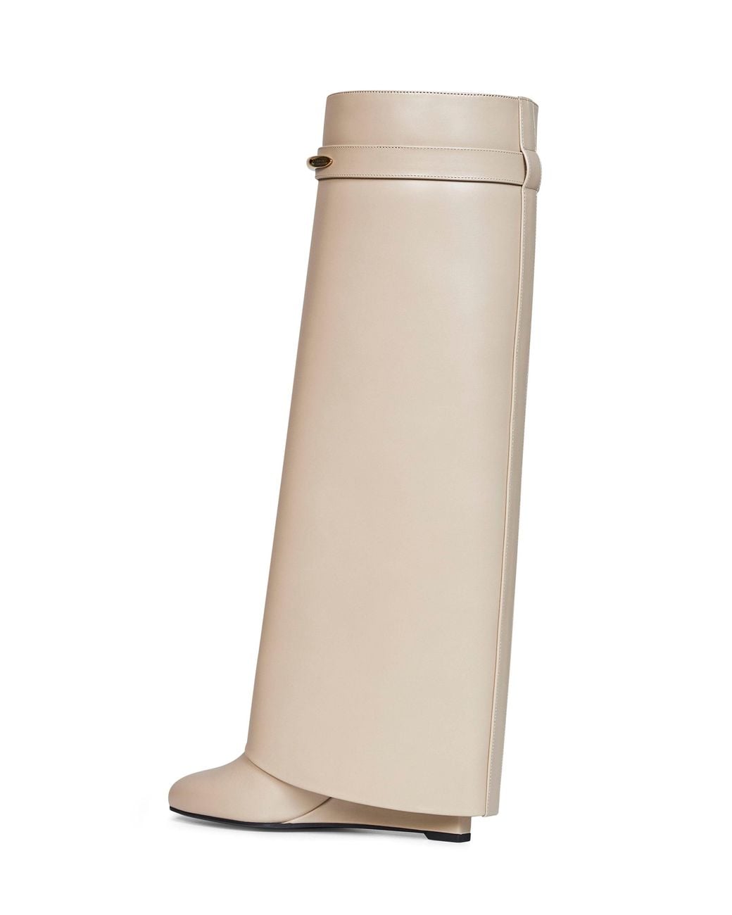 Givenchy White Leather Shark Pinch Knee-High Boots