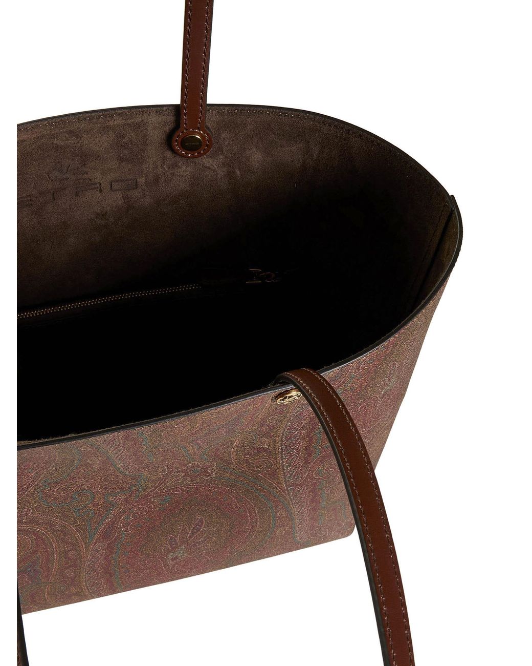 Etro Brown Paisley Jacquard Medium Tote Bag