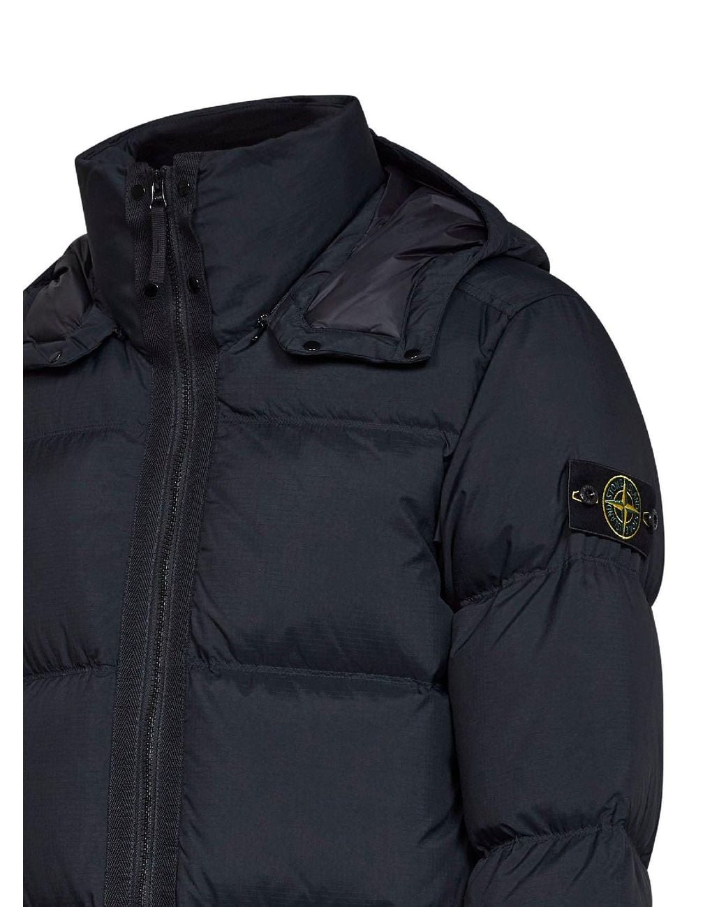 Stone Island Blue Cordura Advanced Fabrics 6.6 Ripstop Nylon Hooded Down Jacket for men