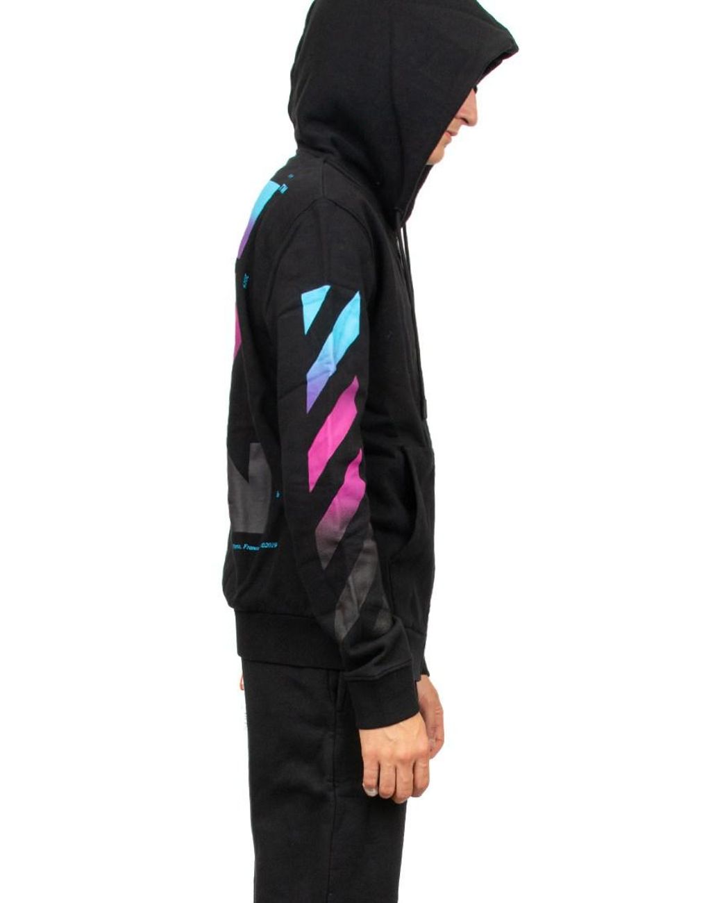 Diag gradient sales zip hoodie