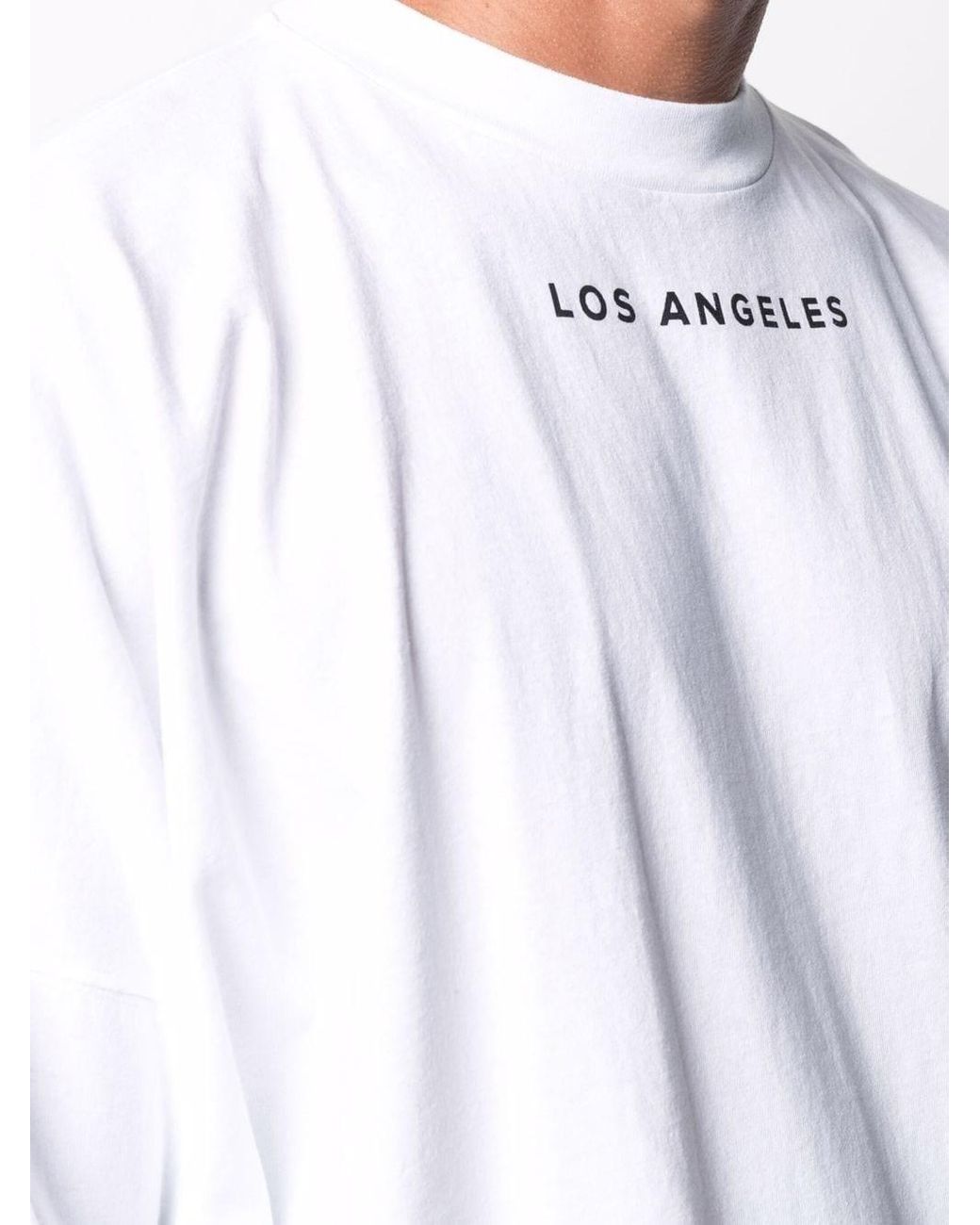 Palm Angels Los Angeles Sprayed Logo Long Sleeve T-shirt in White for Men