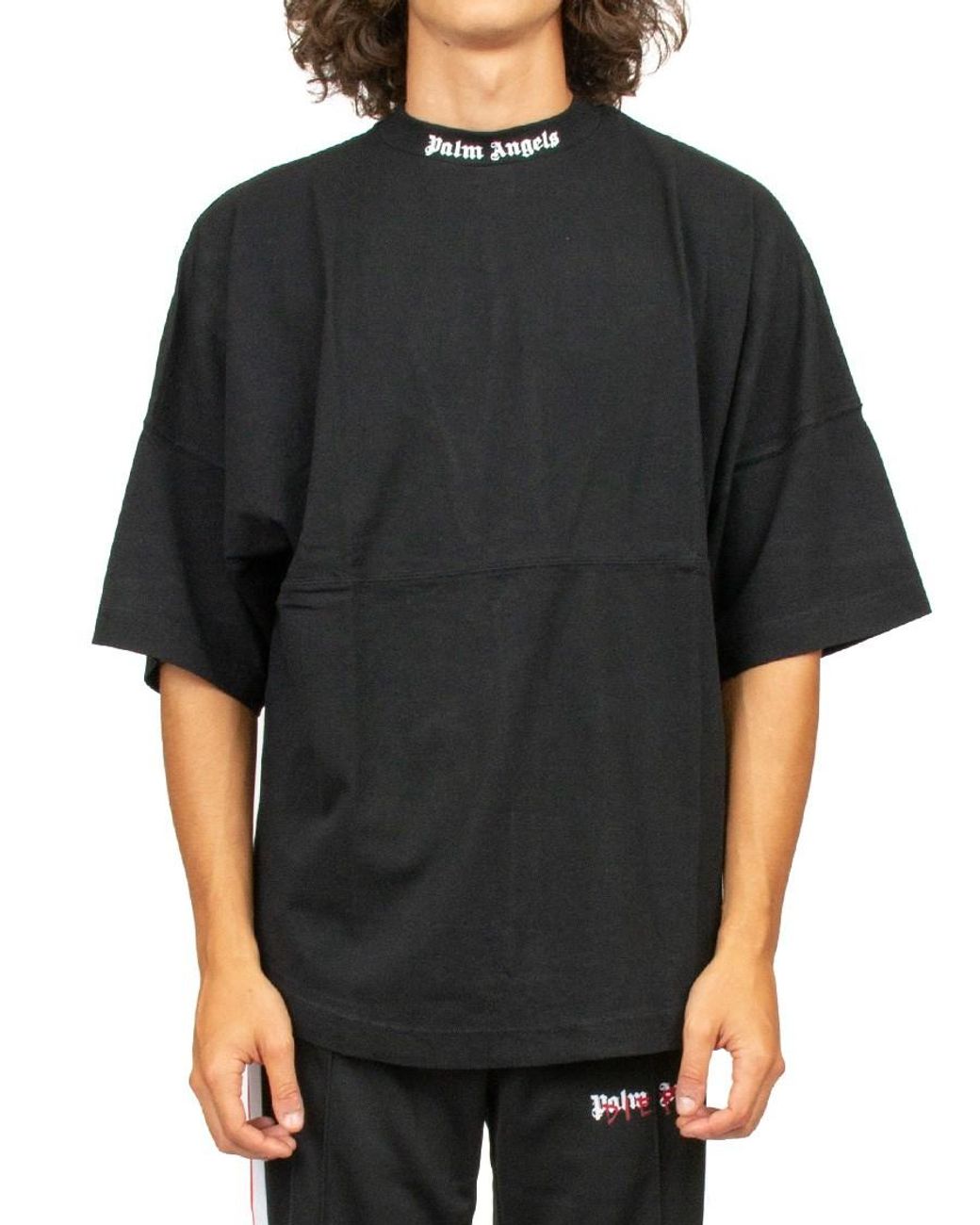 Palm Angels Oversized Logo T-shirt in Black for Men | Lyst