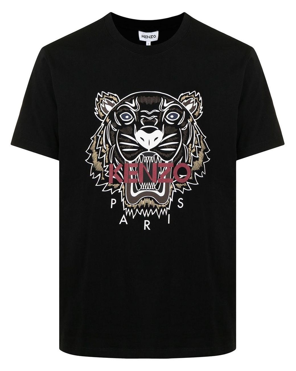 KENZO Tiger-print Cotton T-shirt in Black for Men | Lyst